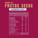 Barra Frutos Secos Cranberry Coco 30 grs. (5u.)