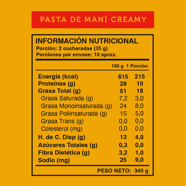 Mantequilla de Maní Creamy 340 gr Wild Protein