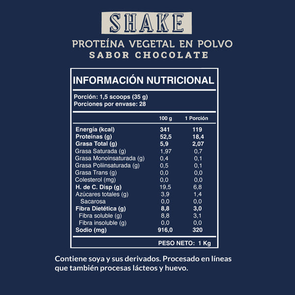 Proteína Vegetal en Polvo Chocolate (1kg)