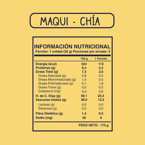 Soul Bar Maqui-Chía 35 grs (5 u.)