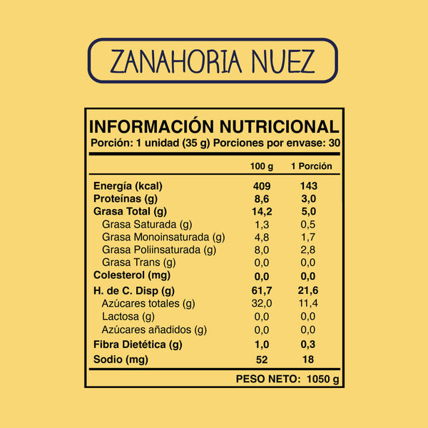 Soul Bar Zanahoria Nuez 35 grs (30 u.)